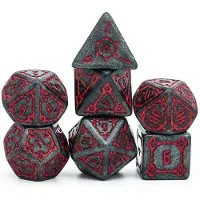 HOT Games Jumbo Kasteel - Dobbelsteen Set 7dlg - D4/D6/D8/D10/D10-00/D12/D20 - Zwart/Antraciet