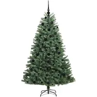 vidaXL Kunstmatige Hinged Kerstboom Groen 180 cm PVC en Metalen