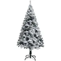 vidaXL Kunstkerstboom met 150 LED Wit 150 cm PVC en Staal en Kunststof