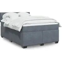 vidaXL Boxspring met matras fluweel donkergrijs 160x200 cm