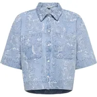 ONLY Blouse 'ONLCleo-Aude' blauw denim / wit