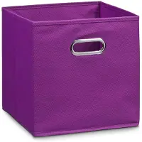 Zeller Present kastmanden - paars - vierkant - 32 x 32 cm - opbergmand - vakkenkast opbergers