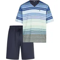Hajo Heren shortama blauw gestreept | Maat 50