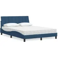 vidaXL Bed met matras "Hanko" stof blauw 140x200 cm