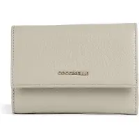 Coccinelle Leren portemonnee Metallic Soft Wallet Grainy Leather Eucalipto groengrijs