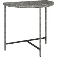 vidaXL Tuintafel 80x50x75 cm poly rattan grijs