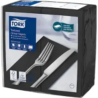 Tork 509421 textured dinnerservet zwart 38x39 cm 2-laags 1000 stuks (509421)