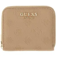 GUESS portemonnee Ella Logo SLG Zip Around Beige Logo Taupe