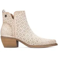 Refresh Dames Enkellaarsjes 175041 wit (37), Bruin, 3 tot 5 cm, Ritssluiting, Casual 17504104-HIELO