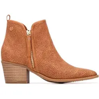 Xti Dames Enkellaarsjes 145266 bruin (40), 3 tot 5 cm, Ritssluiting, Casual 14526603-CAMEL