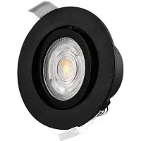 Braytron Plafondspots LED Inbouwspots Spotjes Kantelbaar-Ronde -Draaibaar -Zwart - 7W - 3in1 CCT (3000K / 4000K / 6500K)