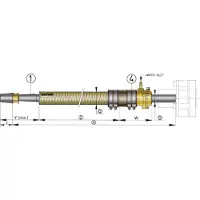 VETUS Gfk Horn Shaft Blauw 2000 x 35 mm