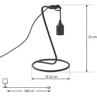 LINDBY - Tafellamp - 1licht - IJzer - H: 35 cm - E27 - zwart