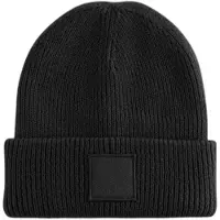 Beechfield Kids Deep Cuffed Tonal Patch Beanie - Black - 3-8 YRS