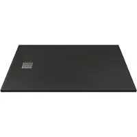 Vente-unique Douchebak van hars om te plaatsen of in te bouwen - Wit - 120 x 80 cm - Snijdbaar - MIRNOSA