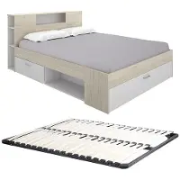Vente-unique Bedframe hout natuurlijk licht 180 x 200 cm