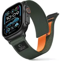 TechProtection Elite Apple Watch 49 / 46 / 45 / 44 Mm Bandje Groen / Oranje