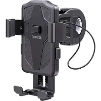 Phreeze Telefoonhouder Fiets - Anti-Diefstal - Stuurbevestiging - Waterdicht - 360 Graden Draaibaar - Universeel - Zwart