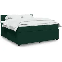 vidaXL Boxspring met matras fluweel donkergroen 180x200 cm