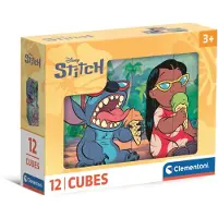Clementoni Cubi 12 Stitch Blokkenpuzzel - Kubus Puzzel met 6 Afbeeldingen - Blokken en Blokjes - Duurzaam Educatief Speelgoed voor Jonge Kinderen