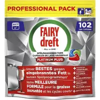 Dreft Pro Platinum Plus vaatwastabletten, Regular, pak van 102 capsules