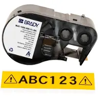 Brady M4C-1000-595-YL-BK tape vinyl zwart op geel | 25,4 mm x 7,62 m (origineel)