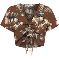 ONLY - ONLNOVA LIFE S/S RUCHING TOP AOP PTM - Meisjes - Blouses