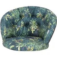 Hobbygarden Tuinstoelkussen Amanda Mala Groene Bladeren - 50cm - Waterafstotende stof - Luxe Zit- en Rugkussen voor Rotan en andere ronde tuinstoelen.