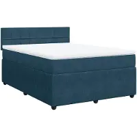 vidaXL Boxspring met matras fluweel blauw 140x200 cm