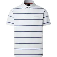 Hackett Heren HS Stripe polo wit (S), Sportief, Katoen, Korte mouwen HM5600117
