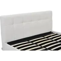 Vente-unique Bed met opbergruimte stof wit 180 x 200 cm (Super King Size Bed)