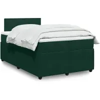 vidaXL Boxspring met matras fluweel donkergroen 120x190 cm