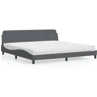 vidaXL Bed met matras "Dover" fluweel donkergrijs 200x200 cm