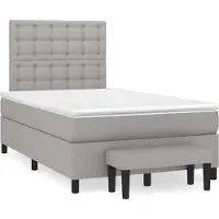DKD Home Decor Boxspring met matras stof lichtgrijs 120x190 cm
