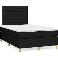 vidaXL Boxspring met matras stof zwart 120x190 cm