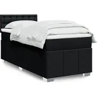 vidaXL Boxspring met matras stof zwart 90x190 cm