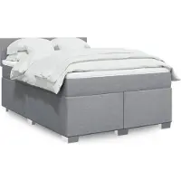 vidaXL Boxspring met matras stof lichtgrijs 140x190 cm