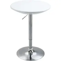 STILVORA Bartafel (draaibaar, in hoogte verstelbaar) – wit ABS-gecoat blad, metalen voet Ø61 cm 76–97 cm