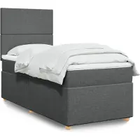 vidaXL Boxspring met matras stof donkergrijs 100x200 cm