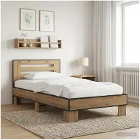 vidaXL Bedframe met Hoofdbord Artisanaal eiken 80 x 200 cm