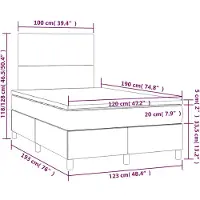 vidaXL Boxspring met matras fluweel donkerblauw 120x190 cm