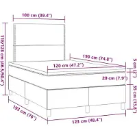vidaXL Boxspring met matras stof blauw 120x190 cm