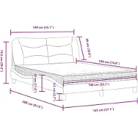 vidaXL Bed met matras "Hvar" kunstleer zwart 140x190 cm