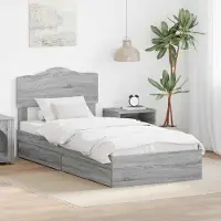 vidaXL Opbergbed met lade Grijs Sonoma 70 x 190 cm Bewerkt hout