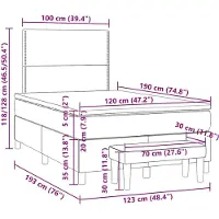 vidaXL Boxspring met matras stof zwart 120x190 cm