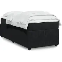 vidaXL Boxspring met matras fluweel zwart 100x200 cm