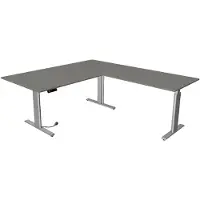Kerkmann Büromöbelfabrik Move 3 Tube Zit-sta-bureau L-vorm Grafiet T-Voet 3 Lades 2.000 (B) x 2.200 (D) x 1.200 (H) mm