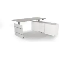 Kerkmann Move 3 Tube Zit-sta-bureau Lichtgrijs T-Voet 3 Lades 1.860 (B) x 1.650 (D) x 1.200 (H) mm