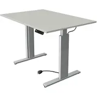Kerkmann Büromöbelfabrik Move 3 Tube Zit-sta-bureau Rechthoekig Lichtgrijs T-Voet 1.200 (B) x 800 (D) x 1.200 (H) mm