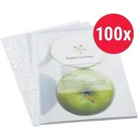 Rapesco Showtassen Glashelder Transparant 60 micron PP (Polypropeen) 11 Gaten 100 Stuks